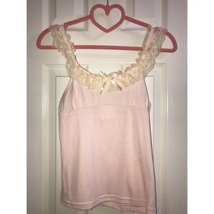 Liz Lisa Light Pink Tank Top with Cream Lace
